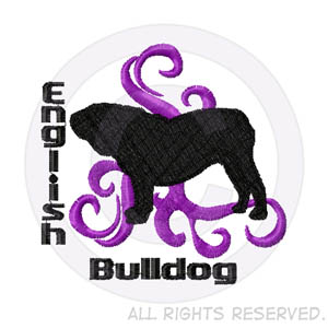Tribal English Bulldog Embroidery