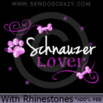 Rhinestones Embroidered Schnauzer Lover Shirts