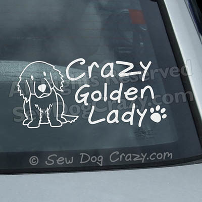 Crazy Golden Retriever Lady Car Window Stickers