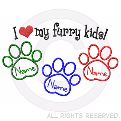 I Love my Furry Kids - Three Dogs