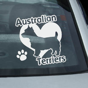 I Love Australian Terriers Decal