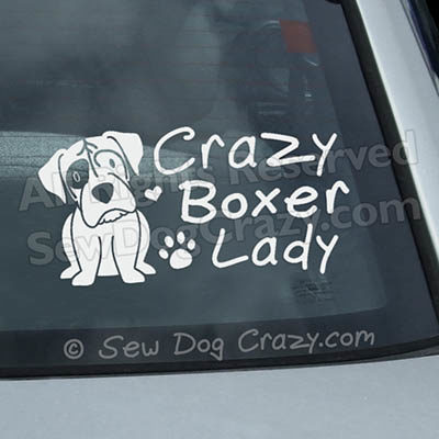 Crazy Boxer Lady Car Decals