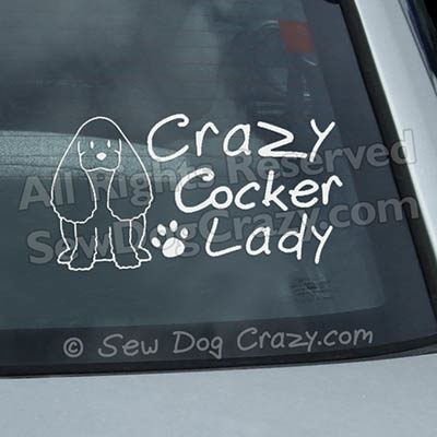 Crazy Cocker Spaniel Lady Decals