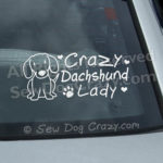 Crazy Dachshund Lady Window Sticker