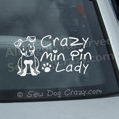 Crazy Min Pin Lady Decals