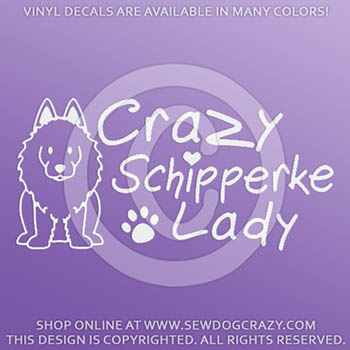 Crazy Schipperke Lady Vinyl Stickers