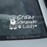 Crazy Schnauzer Lady Window Sticker