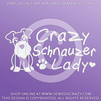 Crazy Schnauzer Lady Car Sticker