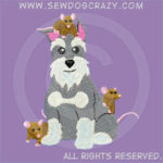 Cropped Schnauzer Rats Embroidered Shirts