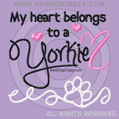 Pretty Embroidered Yorkie Shirts
