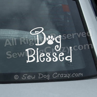 Dog Blessed Car Window Sticker