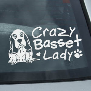 Crazy Basset Lady Decal