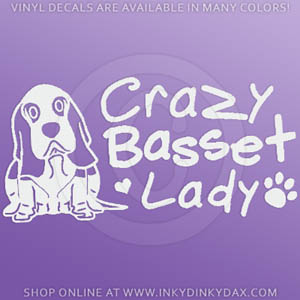 Crazy Basset Lady Stickers