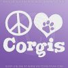 Peace Love Corgis Decals