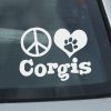 Peace Love Corgis Decal