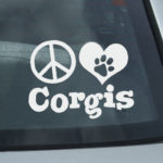 Peace Love Corgis Decal
