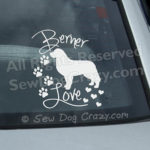 Bernese Mountain Dog Love Window Decals