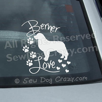 Bernese Mountain Dog Love Window Decals