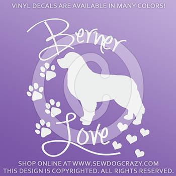 Bernese Mountain Dog Love Vinyl Decals