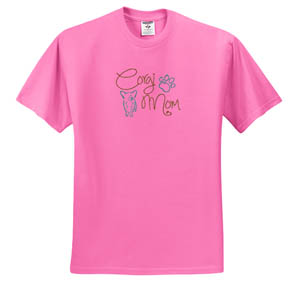Embroidered Corgi Mom T-Shirt