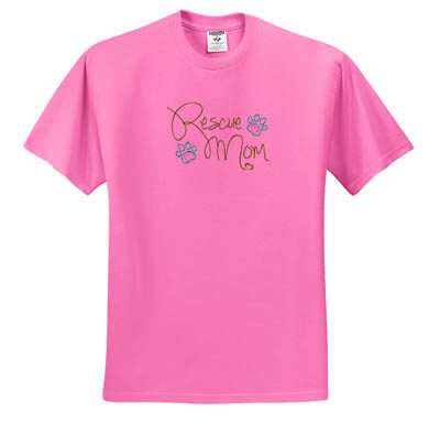 Embroidered Rescue Mom T-Shirt