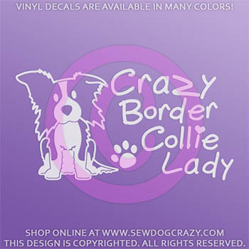 Crazy Border Collie Lady Decal