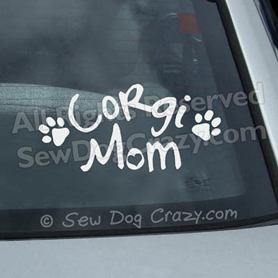 Vinyl Corgi Mom Window Stickers