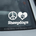 Peace Love Old English sheepdogs Decal
