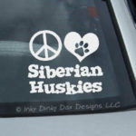 Peace Love Siberian Huskies Decal