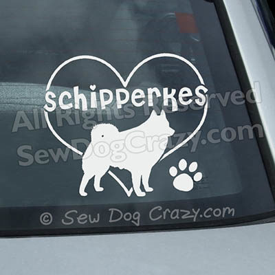 Schipperke with Tail Car Window Stickers