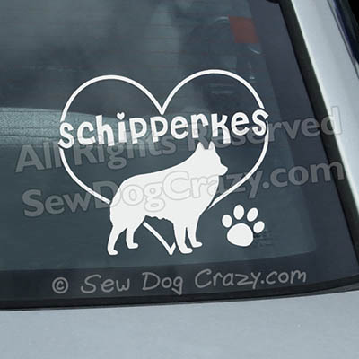 Love Schipperkes Window Decals