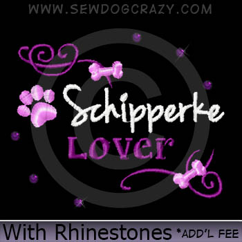 Rhinestones Schipperke Lover Embroidery