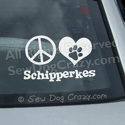 Peace Love Schipperkes Car Decals