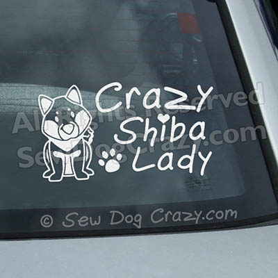 Crazy Shiba Lady Car Window Stickers