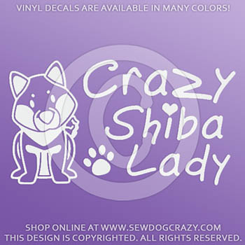 Vinyl Crazy Shiba Lady Stickers