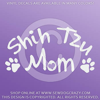Vinyl Shih Tzu Mom Stickers