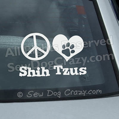 Peace Love Shih Tzus Car Decals