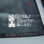 Crazy Siberian Husky Lady Car Sticker