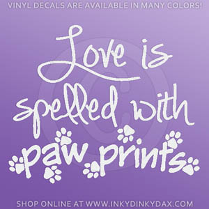 Love Paw Prints Decal