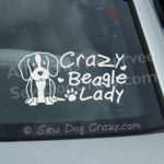 Crazy Beagle Lady Car Decal