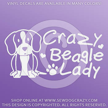 Crazy Beagle Lady Car Sticker