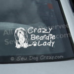 Crazy Bearded Collie Lady Window Sticker