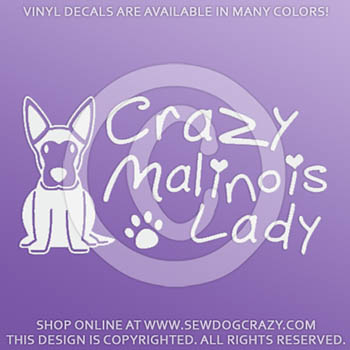 Crazy Malinois Lady Car Decals