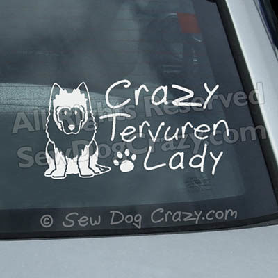 Crazy Tervuren Lady Window Stickers