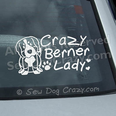 Crazy Bernese Mountain Dog Lady Decals