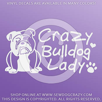 Crazy Bulldog Lady Decals