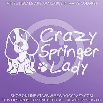 Crazy Springer Spaniel Lady Vinyl Decals