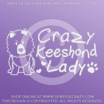 Crazy Keeshond Lady Decal