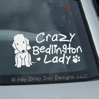 Crazy Bedlington Terrier Lady Decal