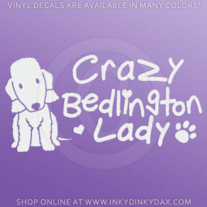 Crazy Bedlington Terrier Lady Sticker